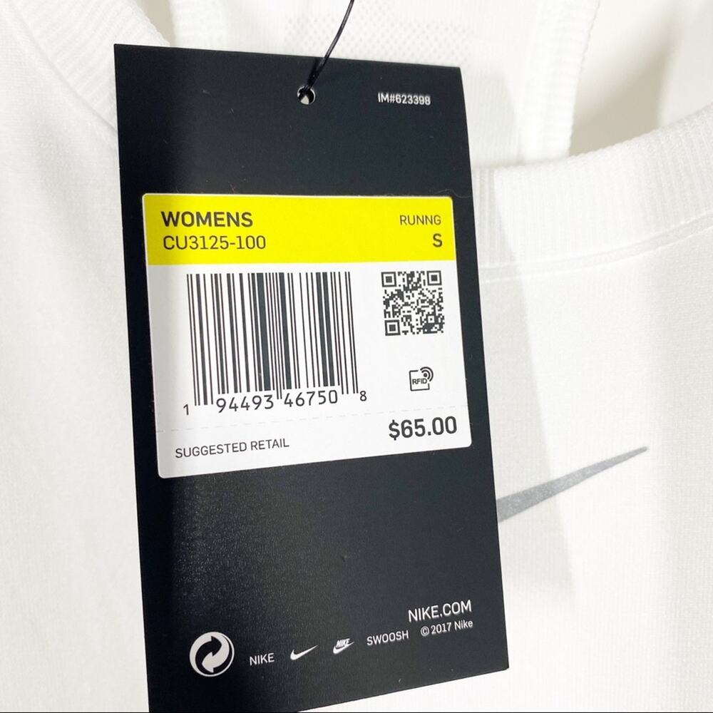 Nike Infinite Tank - White / Silver Swoosh - Size Small - NWT - Picture 9 of 12